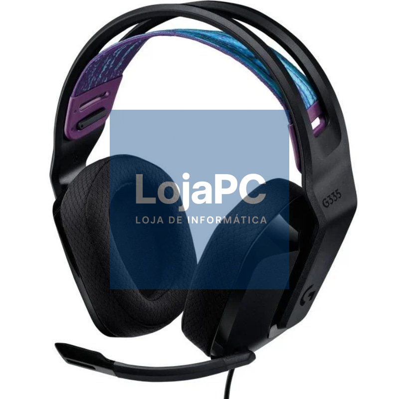 Auscultadores Gaming com Microfone Logitech G335/ Jack 3.5/ Pretos