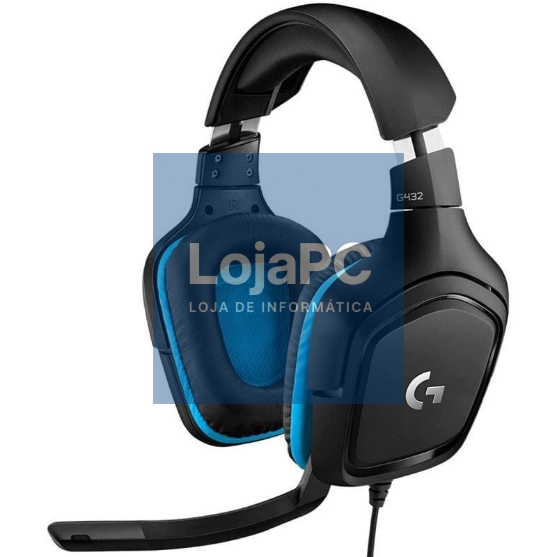 Auscultadores Gaming com Microfone Logitech G432/ USB 2.0/ Jack 3.5/ Pretos