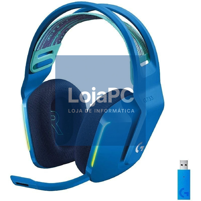 Auscultadores Gaming Sem Fios com Microfone Logitech G733/ Azuis