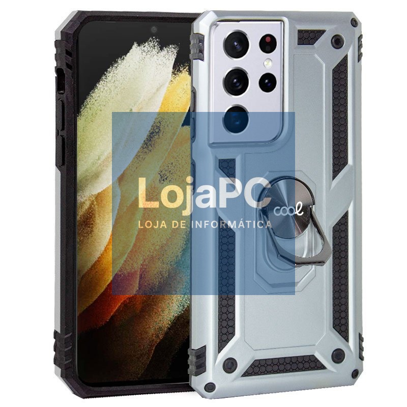 COOL Case for Samsung G998 Galaxy S21 Ultra Hard Ring Silver