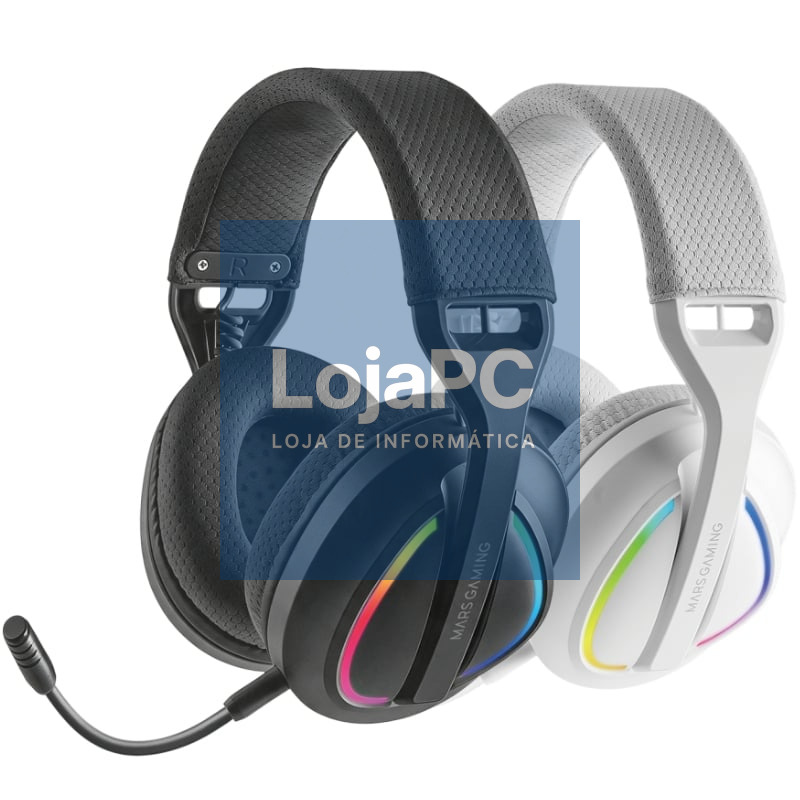 Auscultadores Gaming Sem Fios com Microfone Mars Gaming MHW-QUASAR/ Jack 3.5/ Bluetooth/ Pretos