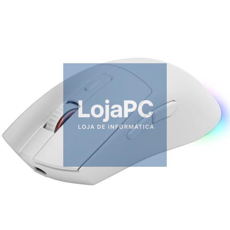 Rato Gaming sem fios Mars Gaming MM-T3/ Bateria recarregável/ até 14400 DPI/ Branco