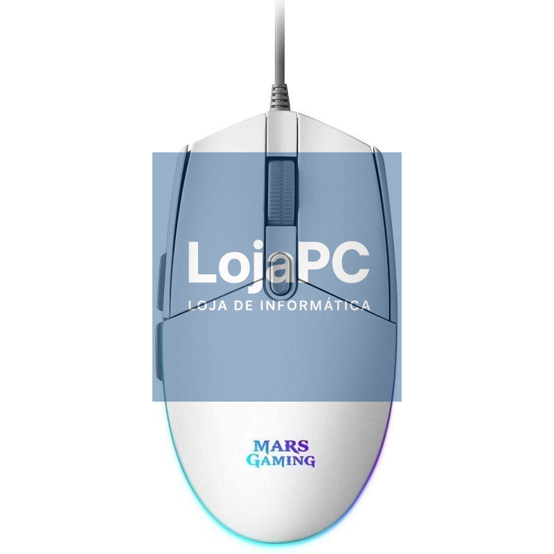 Rato Gaming Mars Gaming MMGW/ até 3200 DPI/ Branco