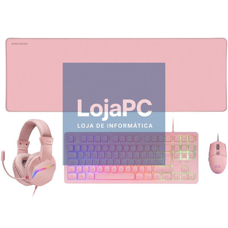 Pack Gaming Mars Gaming MCP-RGB3P/ Teclado RGB + Rato Óptico + Tapete de rato XXL + Auscultadores