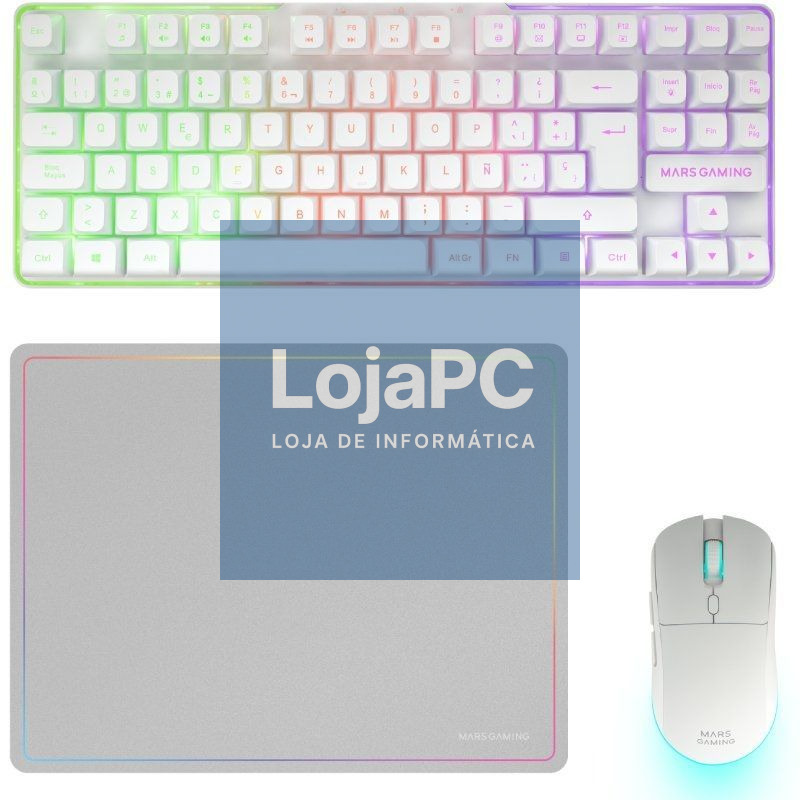 Pack Gaming Mars Gaming MCPWTKL/ Teclado sem fios + Rato sem fios + Tapete de rato