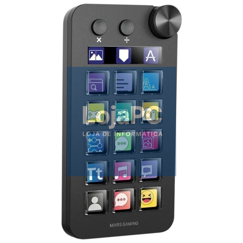 Control Deck Mars Gaming MSD-NEO/ 15 Teclas LCD/ 1 Roda/ 2 Botones/ Preto
