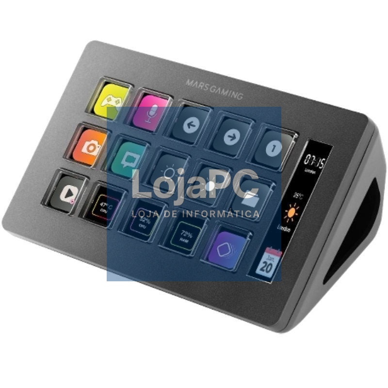Stream Deck Slim Mars Gaming MSD-ONE/ 15 Teclas LCD/ Preto