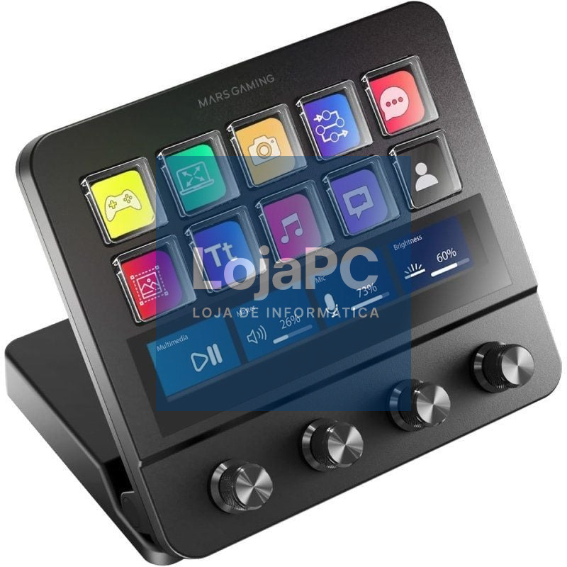 Stream Deck Mars Gaming MSD-PRO/ 10 Teclas LCD + 4 Diales Personalizables/ Preto