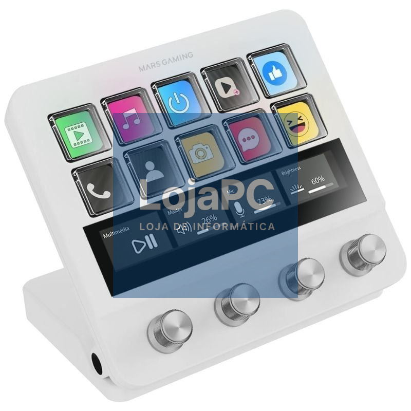 Stream Deck Mars Gaming MSD-PRO/ 10 Teclas LCD + 4 Diales Personalizables/ Branco