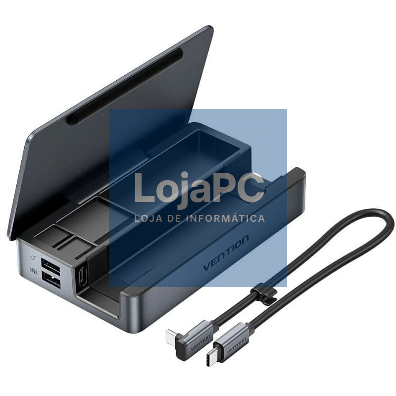 Docking USB Tipo-C para Steam Deck / Switch Vention TPZH0/ 2xHDMI 4K/ 3xUSB/ 1xUSB Tipo-C/ 1xUSB Tipo-C PD/ 1xRJ45/ 1xLector Cartões/ Cinzento