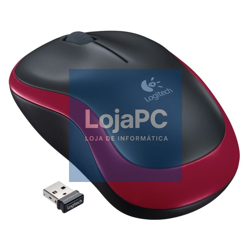 Rato sem fios Logitech M185/ até 1000 DPI/ Vermelho
