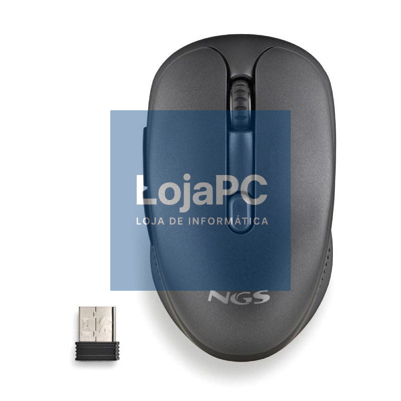 Rato sem fios NGS Evo Rust/ Bateria recarregável/ até 1600 DPI/ Preto