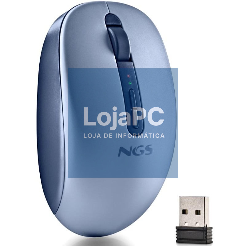 Rato Ergonómico sem fios NGS Fog Dual FOGDUALBLUE Silencioso/ até 1600 DPI/ Azul