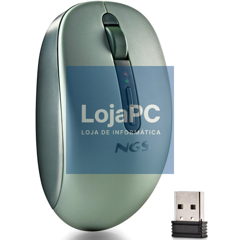 Rato Ergonómico sem fios NGS Fog Dual FOGDUALGREEN Silencioso/ até 1600 DPI/ Verde