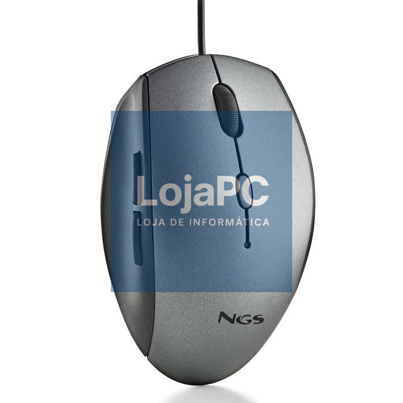 Rato Ergonómico NGS Moth Gray/ até 1600 DPI/ Cinzento