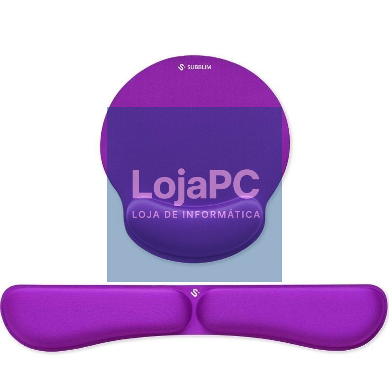 Pack de Apoio de pulsos y Tapete de rato Ergonómica Subblim Ergo MemoryFlex/ Púrpura