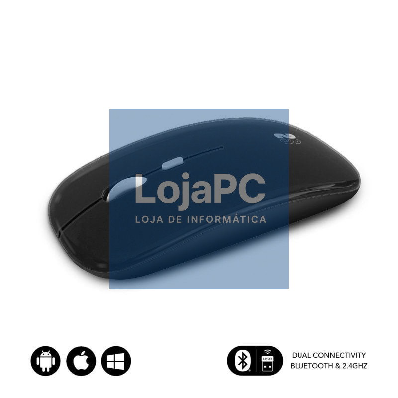 Rato sem fios Subblim Dual Flat/ Bateria recarregável/ até 1600 DPI