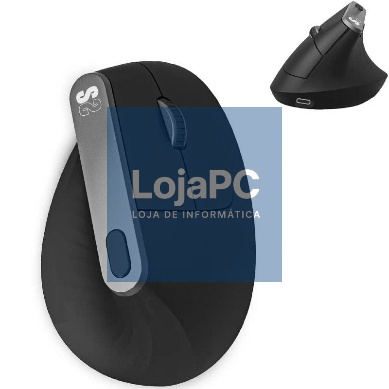 Rato Ergonómico sem fios Subblim Nature Vertical Ergo Dual Battery/ Bateria Recarregável/ até 4000 DPI/ Preto