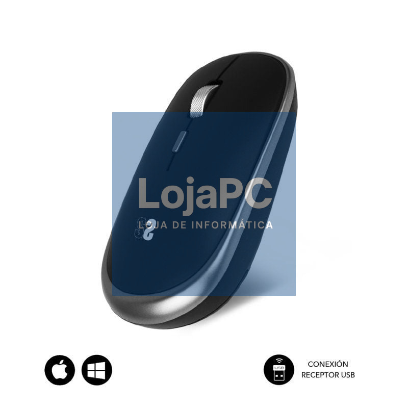 Rato Mini sem fios Subblim Wireless Mini/ até 1600 DPI/ Cinzento Espacial
