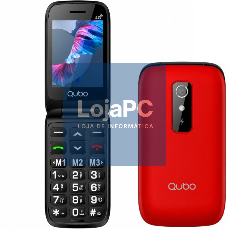 Telefone Telemóvel Qubo P-220RD 4G para Pessoas Maiores/ Vermelho