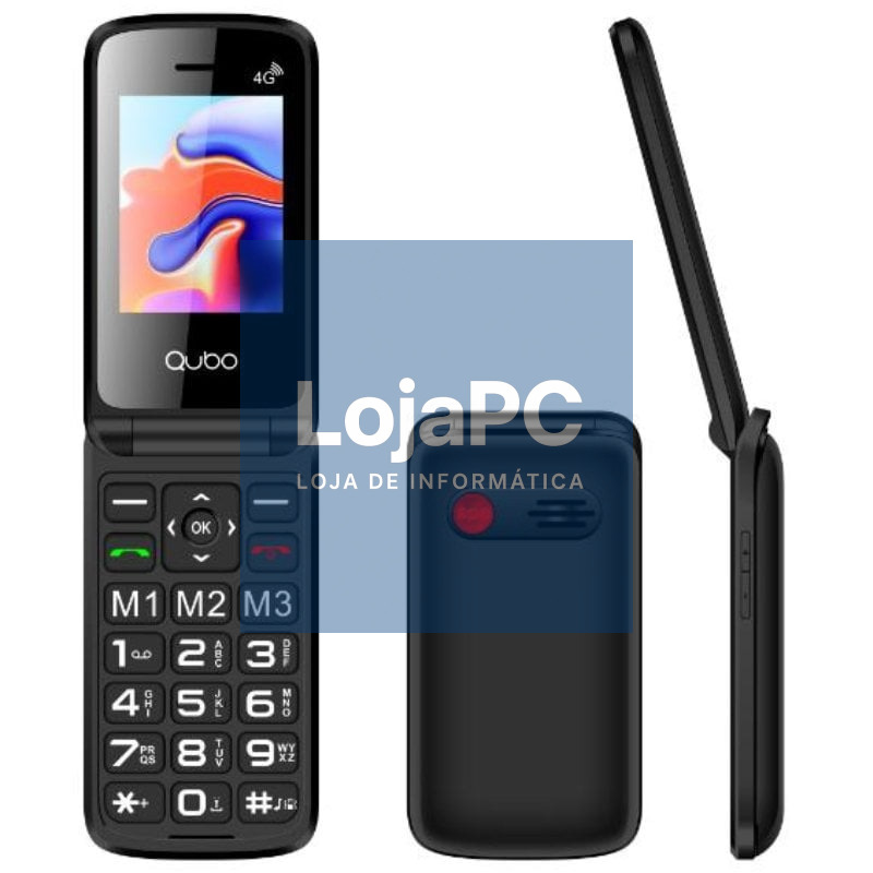 Telefone Telemóvel Qubo X-247 4G para Pessoas Maiores/ Preto
