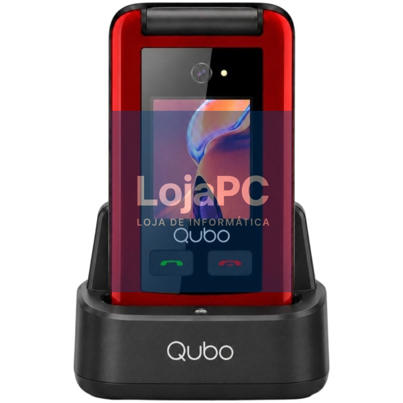Telefone Telemóvel Qubo X-247RDC 4G para Pessoas Maiores/ Vermelho