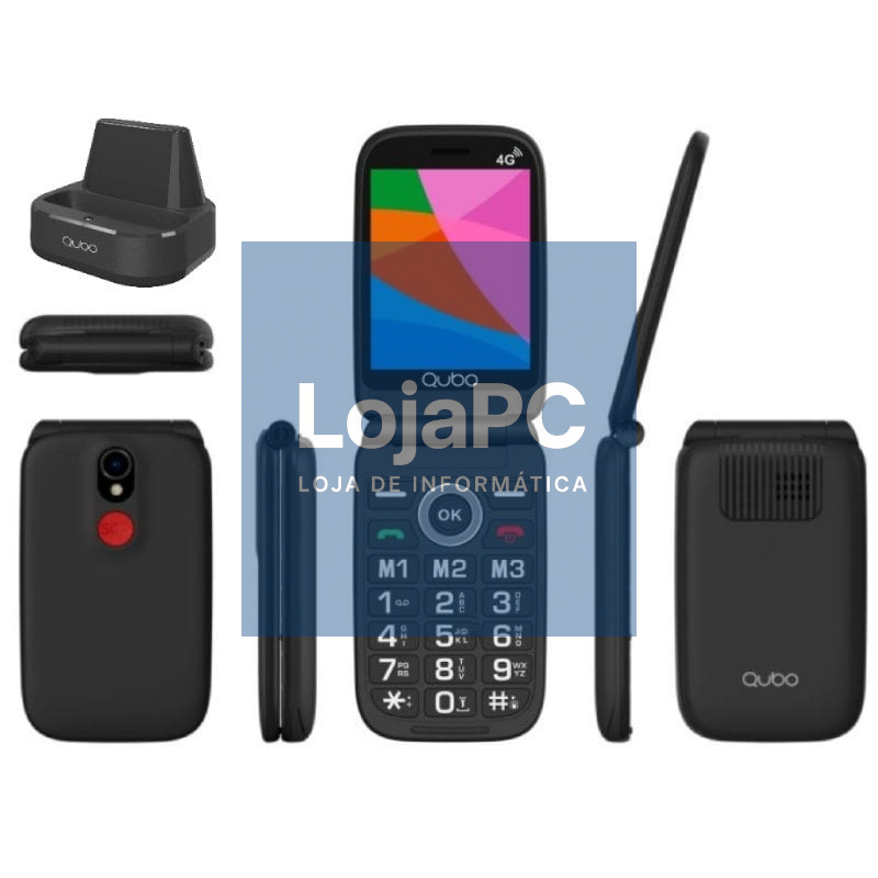 Telefone Telemóvel Qubo X-340CB 4G para Pessoas Maiores/ Preto