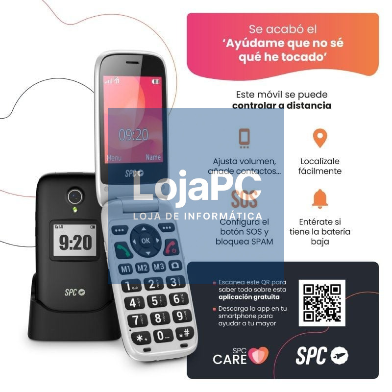 Telefone Telemóvel SPC Polaris para Pessoas Maiores/ 4G/ Preto
