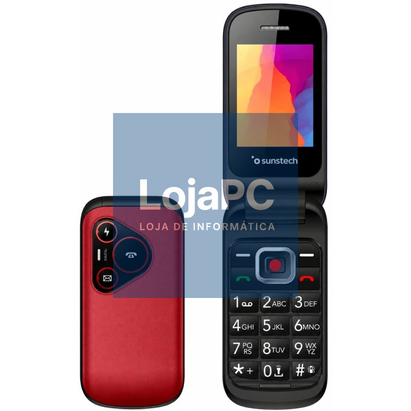 Telefone Telemóvel Sunstech CELT24 para Pessoas Maiores/ Vermelho