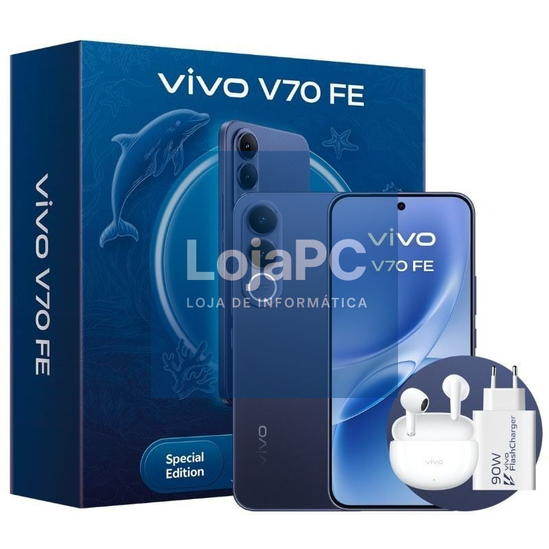 Smartphone Vivo V70 FE 8GB/ 512GB/ 6.83'/ 5G/ Azul/ inclui Carregador + Auscultadores
