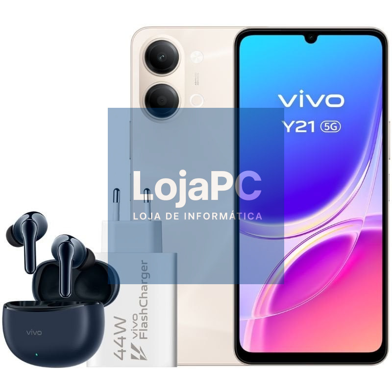 Smartphone Vivo Y21 4GB/ 256GB/ 6.74'/ 5G/ Oro/ inclui Carregador + Auscultadores