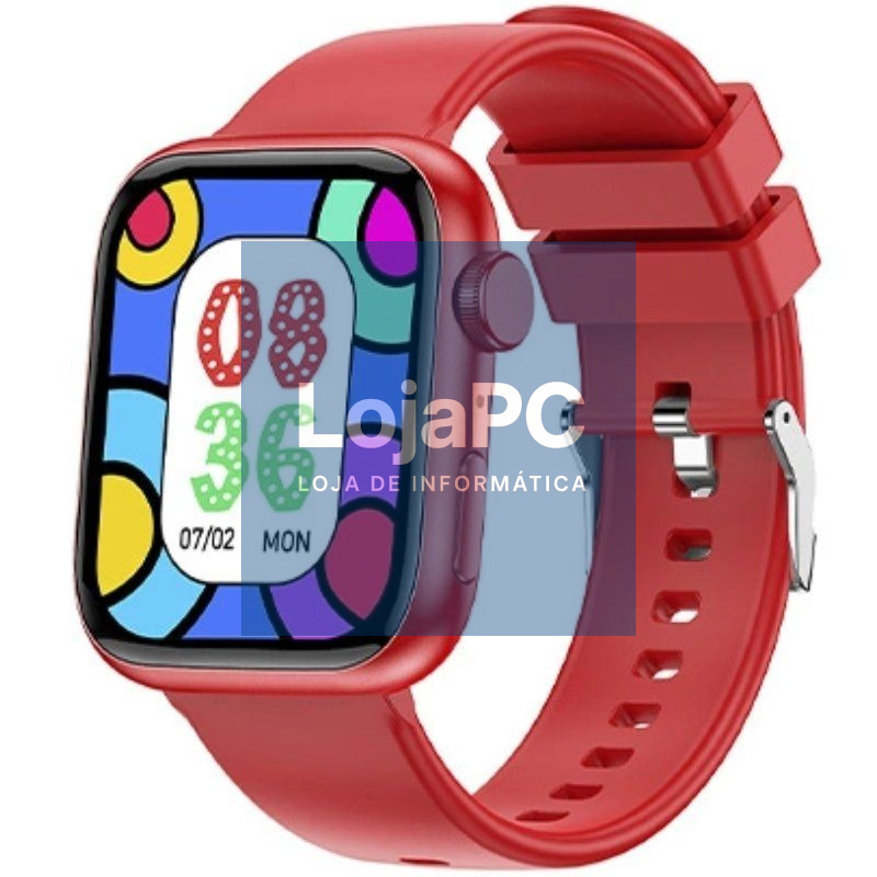 Smartwatch Forever IGo Watch 3 JW-500/ Notificações/ Frequência Cardíaca/ Vermelho