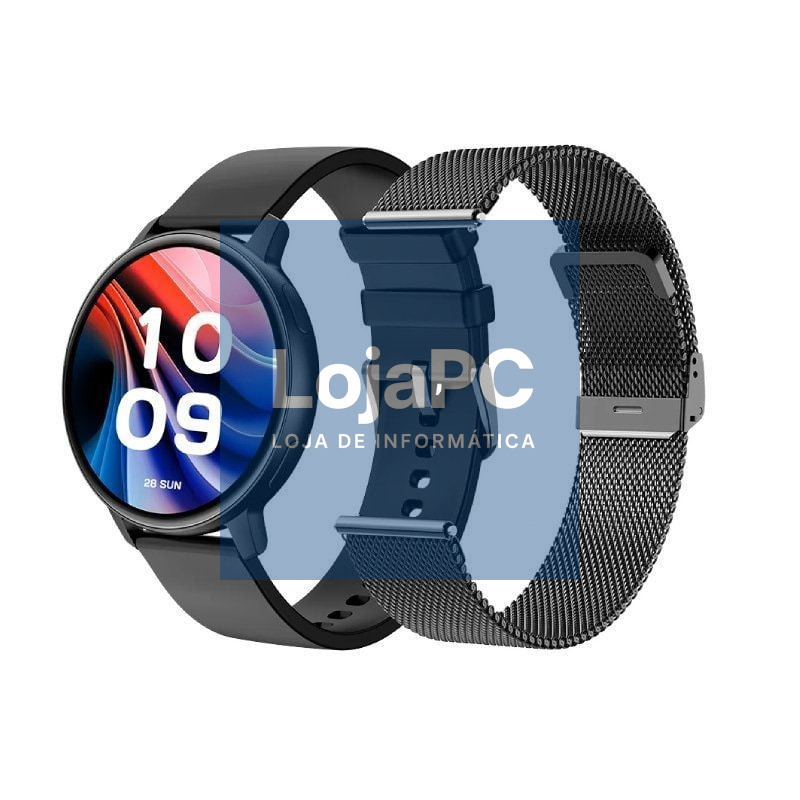 Smartwatch SPC Smartee Duo Classic 9652N/ Notificações/ Frequência Cardíaca/ Preto/ inclui Correia Extra
