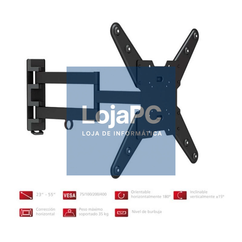 Suporte de parede Orientable/ Inclinável Fonestar STV-683N para TV de 23-55'/ até 35kg