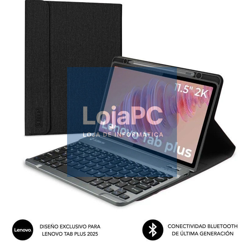 Capa com Teclado Subblim Keytab Pro BT Lenovo Tab 2025 11.5'/ Preta