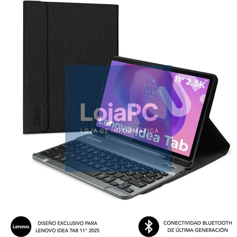 Capa com Teclado Subblim Keytab Pro BT Lenovo Idea Tab 11' 2025/ Preta