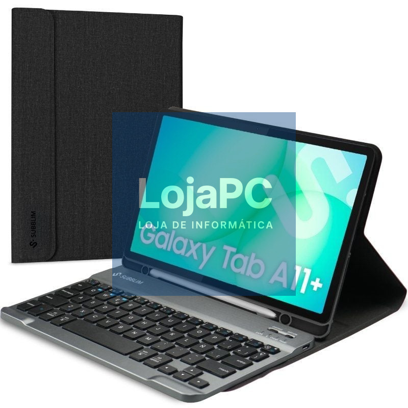 Capa com Teclado Subblim KeyTab Pro BT para Tablets Samsung Galaxy A11+/ Preta