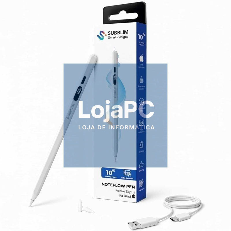 Caneta Electrónico Subblim NoteFlow Pen para iPad/ Branco