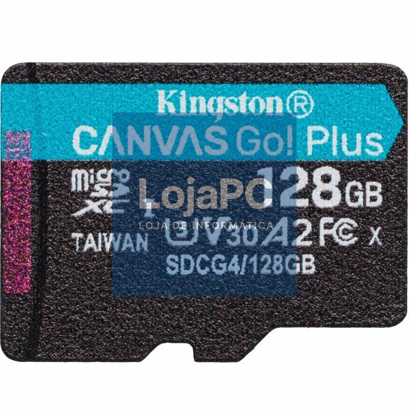 Cartão de memória Kingston CANVAS Go! Plus 128GB microSD XC/ Classe 10/ 200MBs