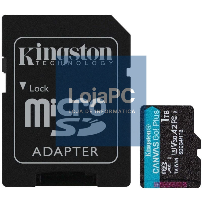 Cartão de memória Kingston CANVAS Go! Plus 1TB microSD XC com Adaptador/ Classe 10/ 200MBs