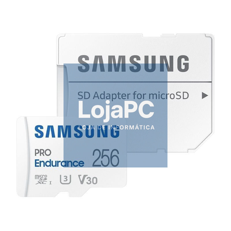 Cartão de memória Samsung Pro Endurance 256GB microSD XC com Adaptador/ Classe 10/ 100MBs