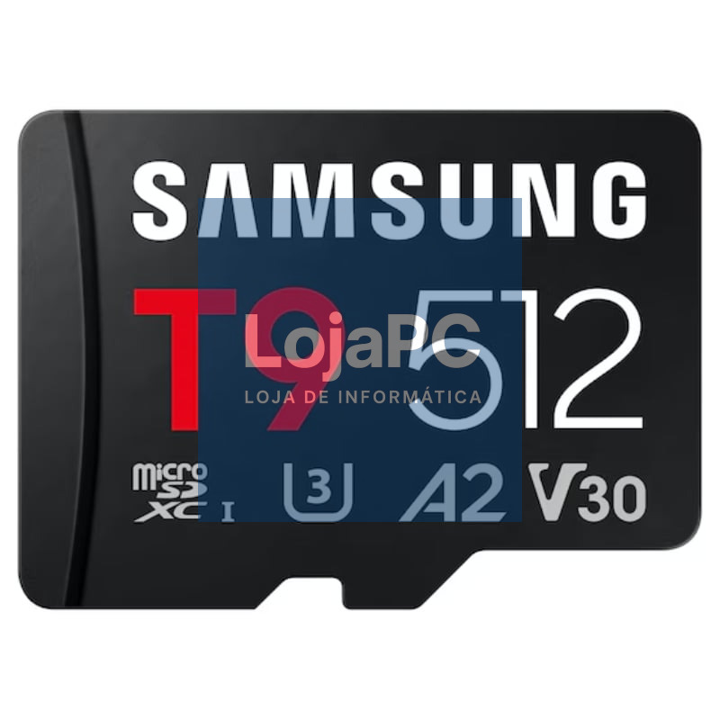 Cartão de memória Samsung P9 512GB microSD XC/ Classe 10/ 200MBs