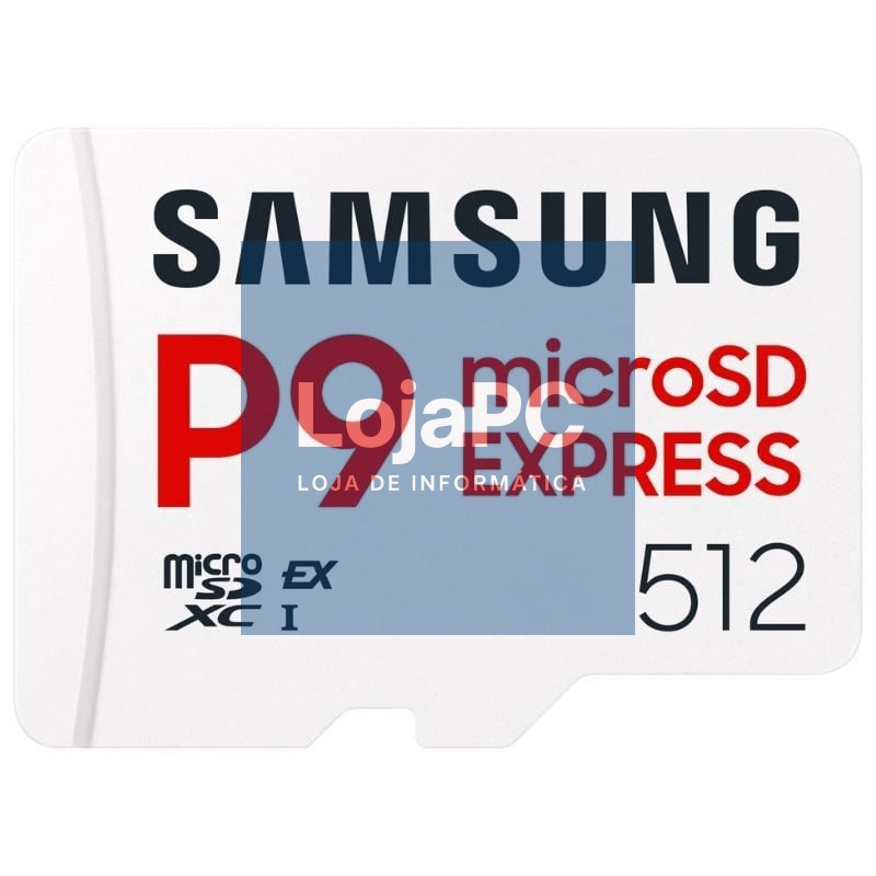 Cartão de memória Samsung P9 Express 512GB microSD XC/ Classe 10/ 800MBs