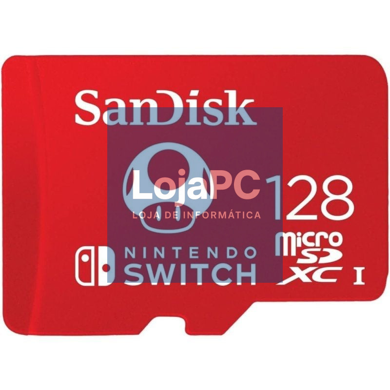 Cartão de memória SanDisk Nintendo Switch 128GB microSD XC UHS-I/ Classe 10/ 100MBs