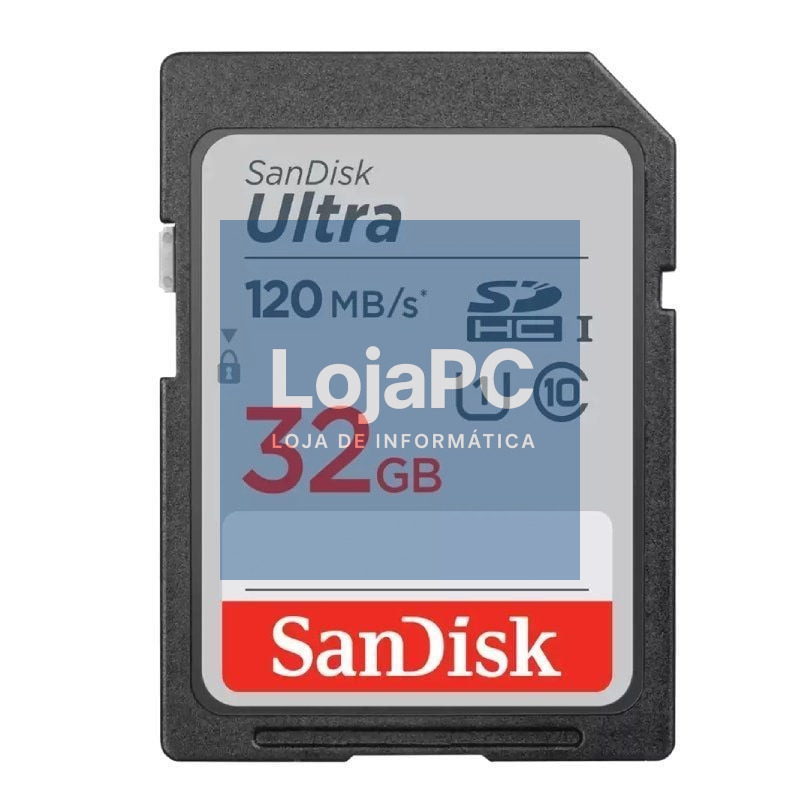 Cartão de memória SanDisk Ultra 32GB SD HC UHS-I - SDXC/ Classe 10/ 120MBs