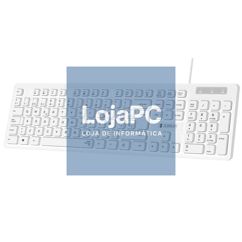 Teclado Subblim Business Slim Silencioso/ Branco