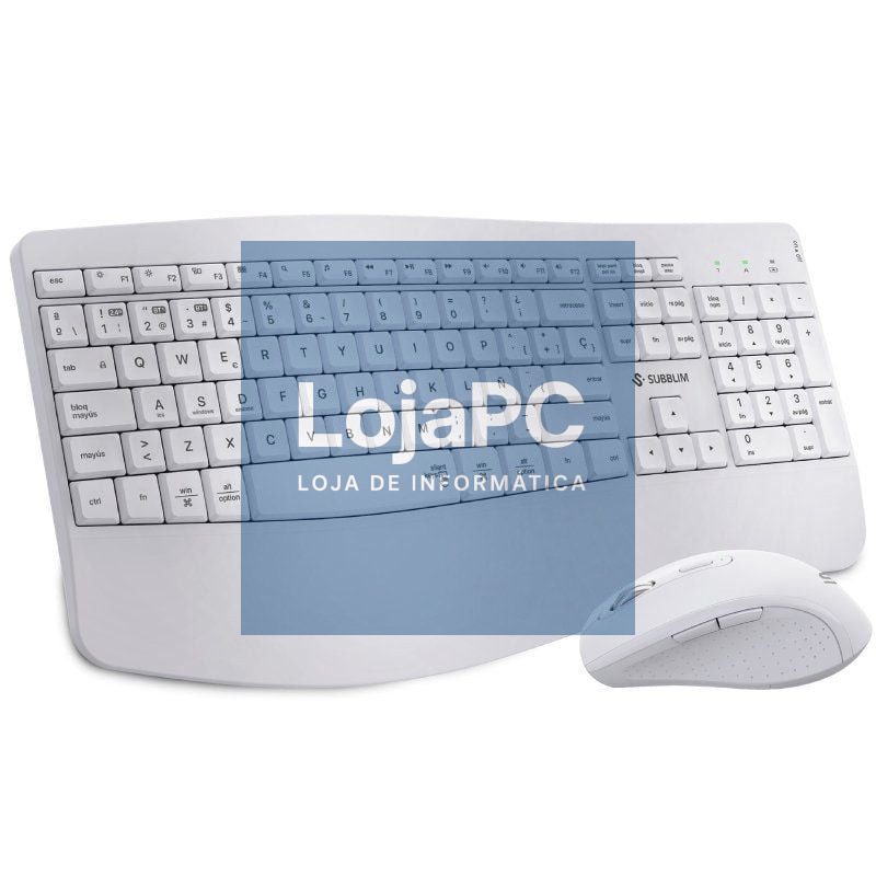 Teclado y Rato sem fios Subblim Combo Dual Office Prowave/ Branco