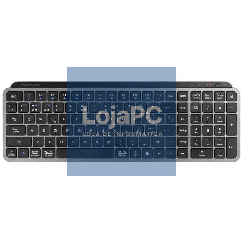 Teclado Compacto sem fios Mars Gaming MK-SILENKEYS/ Preto