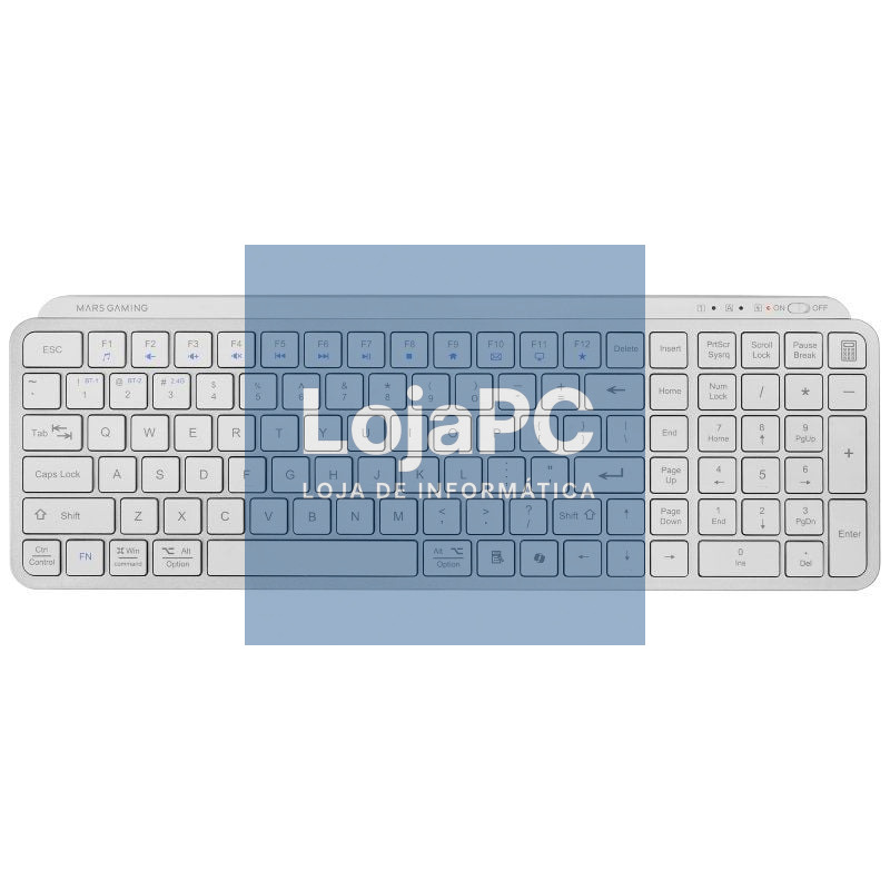 Teclado Compacto sem fios Mars Gaming MK-SILENKEYS/ Branco
