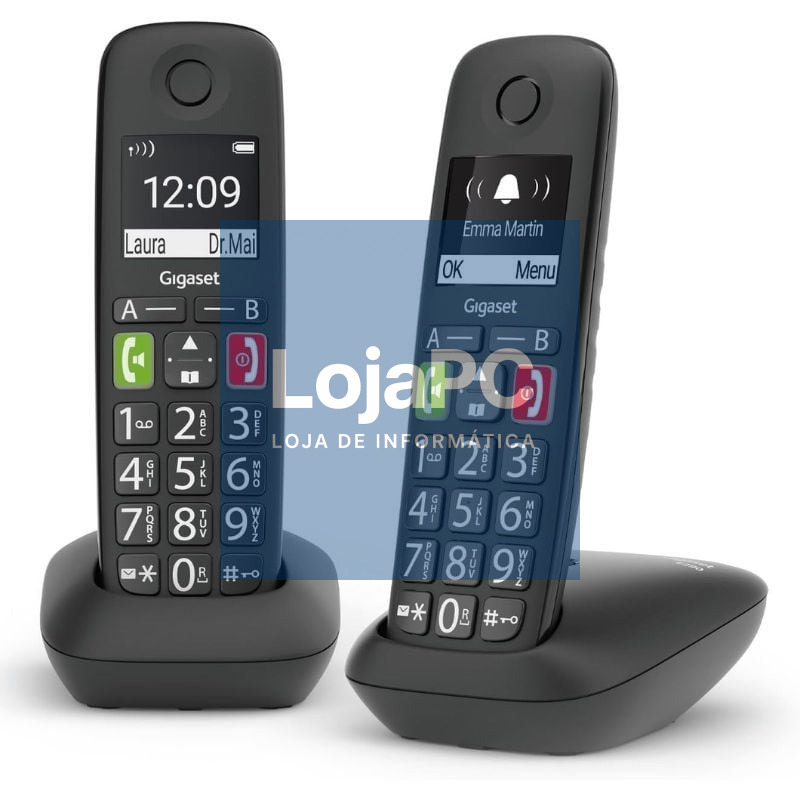 Telefone sem fios Gigaset E290/ Pack DUO/ Preto